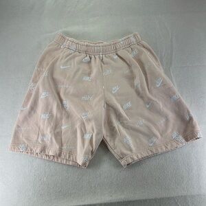 Nike Sweat Shorts Pink White Logo Mens Size XL Athletic Active Basketball